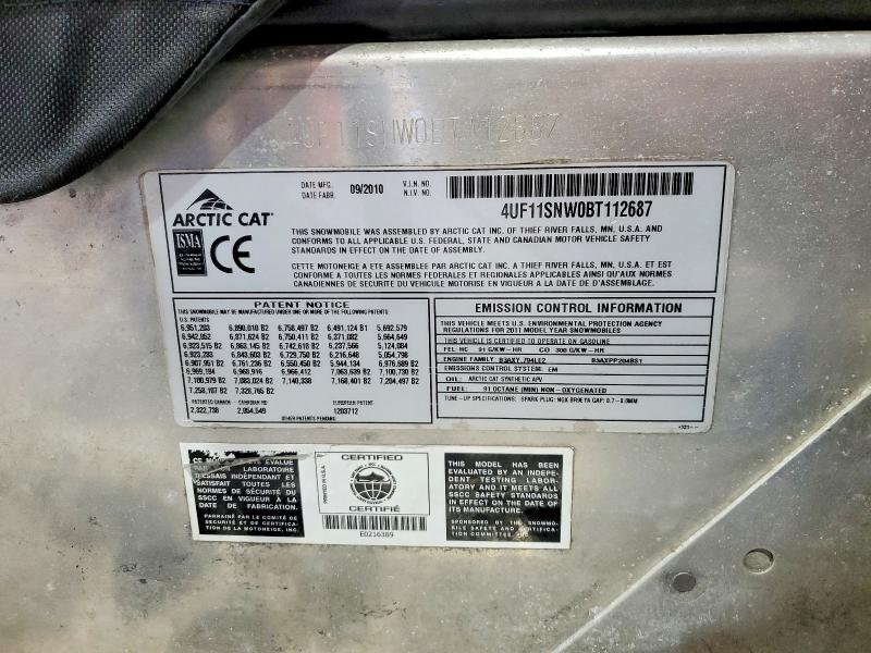 Продажа на аукционе авто 2011 Arctic Cat F8 Lxr, vin: 4UF11SNW0BT112687, номер лота: 51520116