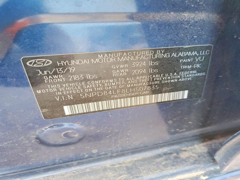 2020 Hyundai Elantra მანქანა იყიდება აუქციონზე, vin: 5NPD84LF8LH507835, აუქციონის ნომერი: 51455516