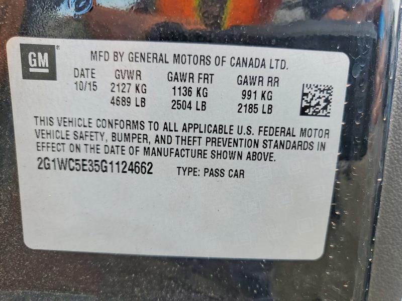 Aukcja sprzedaży 2016 Chevrolet Impala Limited, vin: 2G1WC5E35G1124662, numer aukcji: 51966036