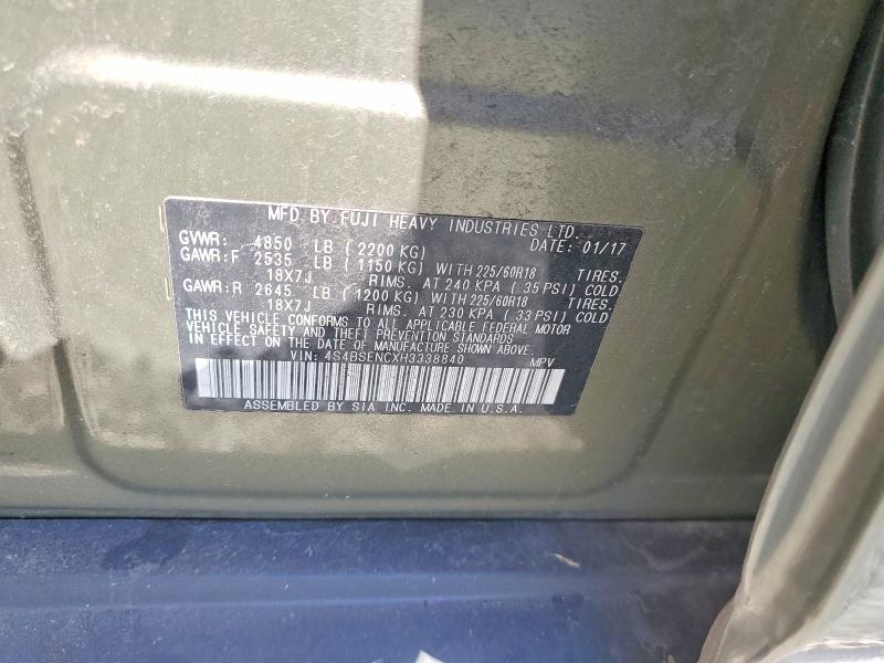 50527216 :رقم المزاد ، 4S4BSENCXH3338840 vin ، 2017 Subaru Outback مزاد بيع