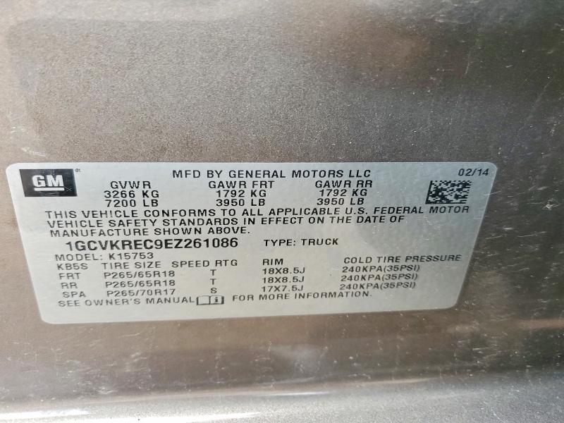 2014 Chevrolet Silverado მანქანა იყიდება აუქციონზე, vin: 1GCVKREC9EZ261086, აუქციონის ნომერი: 49967086