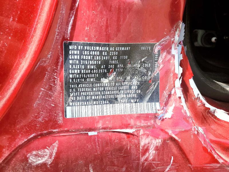 Aukcja sprzedaży 2014 Volkswagen Tiguan, vin: WVGBV3AX5EW012944, numer aukcji: 51245716