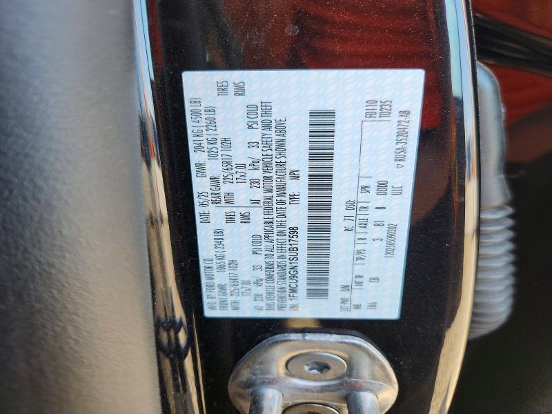 50929626 :رقم المزاد ، 1FMCU9GN1SUB17598 vin ، 2025 Ford Escape مزاد بيع