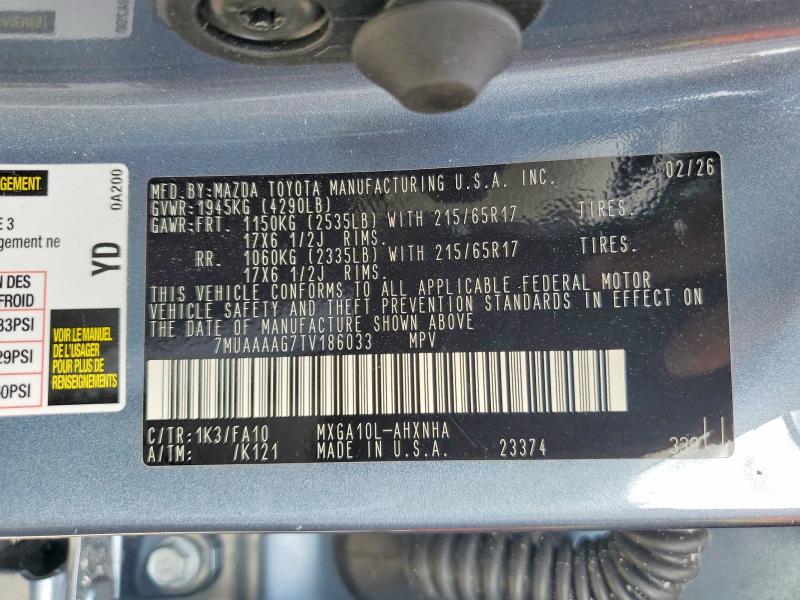 49468166 :رقم المزاد ، 7MUAAAAG7TV186033 vin ، 2026 Toyota Corolla Cross مزاد بيع