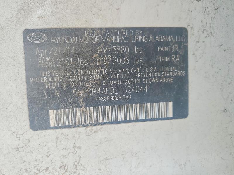 48213456 :رقم المزاد ، 5NPDH4AE0EH524044 vin ، 2014 Hyundai Elantra مزاد بيع