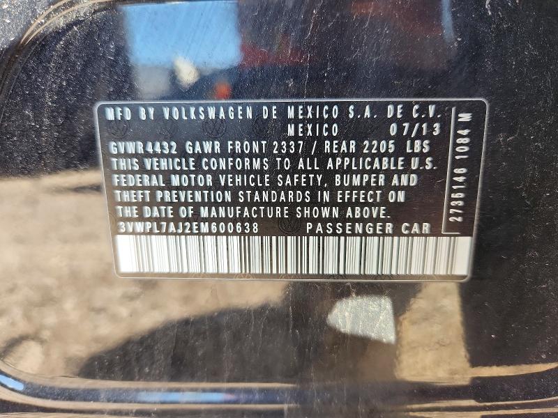 Продаж на аукціоні авто 2014 Volkswagen Jetta, vin: 3VWPL7AJ2EM600638, номер лоту: 50489576