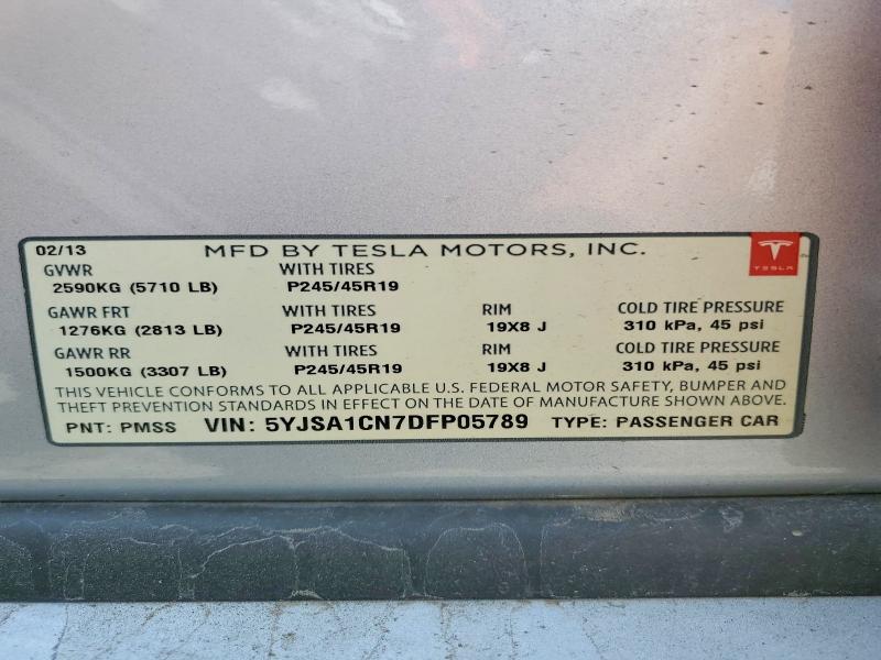 Aukcja sprzedaży 2013 Tesla Model S, vin: 5YJSA1CN7DFP05789, numer aukcji: 48045726