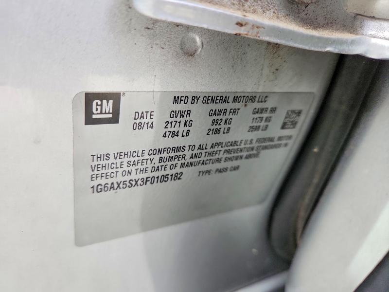 Продажа на аукционе авто 2015 Cadillac Cts, vin: 1G6AX5SX3F0105182, номер лота: 48805396