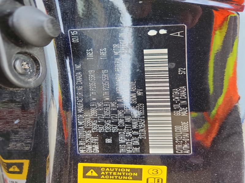 49575126 :رقم المزاد ، 2T2ZK1BA5FC185329 vin ، 2015 Lexus Rx مزاد بيع
