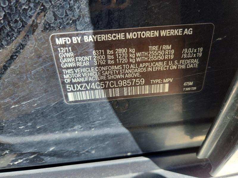 49835416 :رقم المزاد ، 5UXZV4C57CL985759 vin ، 2012 Bmw X5 مزاد بيع