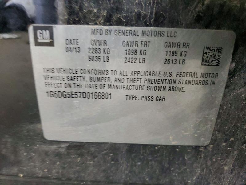 2013 Cadillac Cts მანქანა იყიდება აუქციონზე, vin: 1G6DG5E57D0166801, აუქციონის ნომერი: 48405676