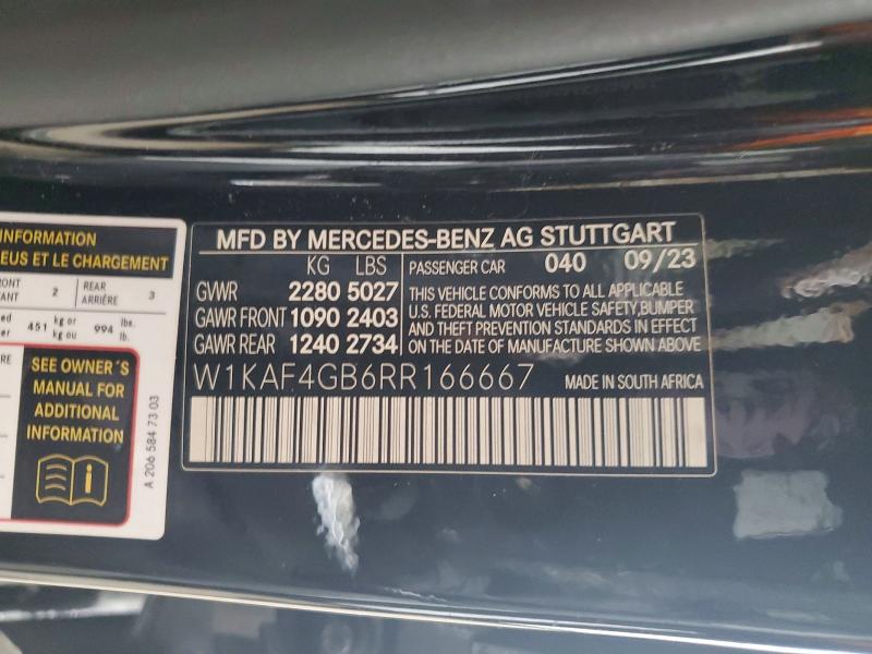 Продажа на аукционе авто 2024 Mercedes-benz C, vin: W1KAF4GB6RR166667, номер лота: 50717166