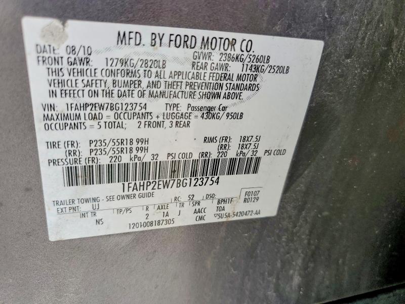 Aukcja sprzedaży 2011 Ford Taurus, vin: 1FAHP2EW7BG123754, numer aukcji: 49497786