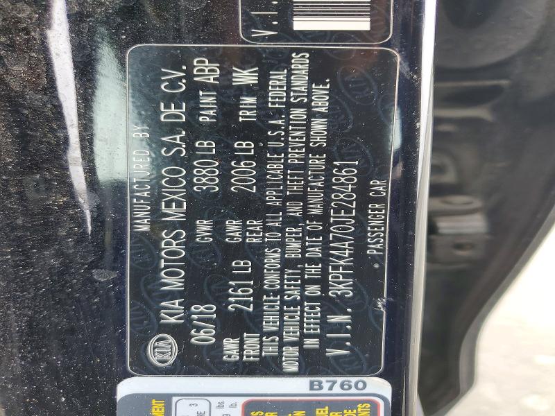 51341946 :رقم المزاد ، 3KPFK4A70JE284861 vin ، 2018 Kia Forte مزاد بيع