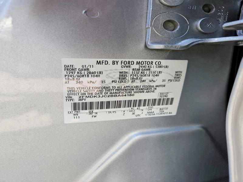 Продаж на аукціоні авто 2011 Ford Edge, vin: 2FMDK3JC2BBA84180, номер лоту: 50685576
