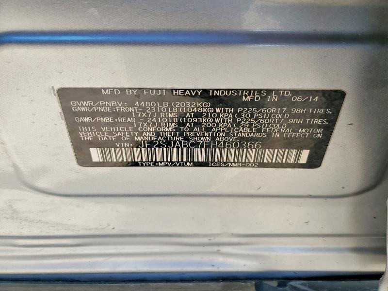 Aukcja sprzedaży 2015 Subaru Forester, vin: JF2SJABC7FH460366, numer aukcji: 49156776