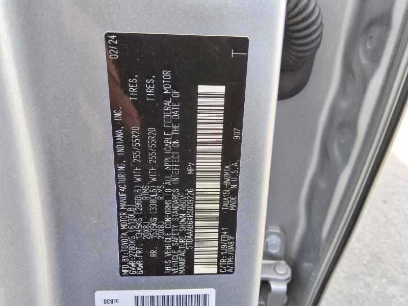 2024 Lexus Tx 350 მანქანა იყიდება აუქციონზე, vin: 5TDAAAB6XRS009226, აუქციონის ნომერი: 49827206