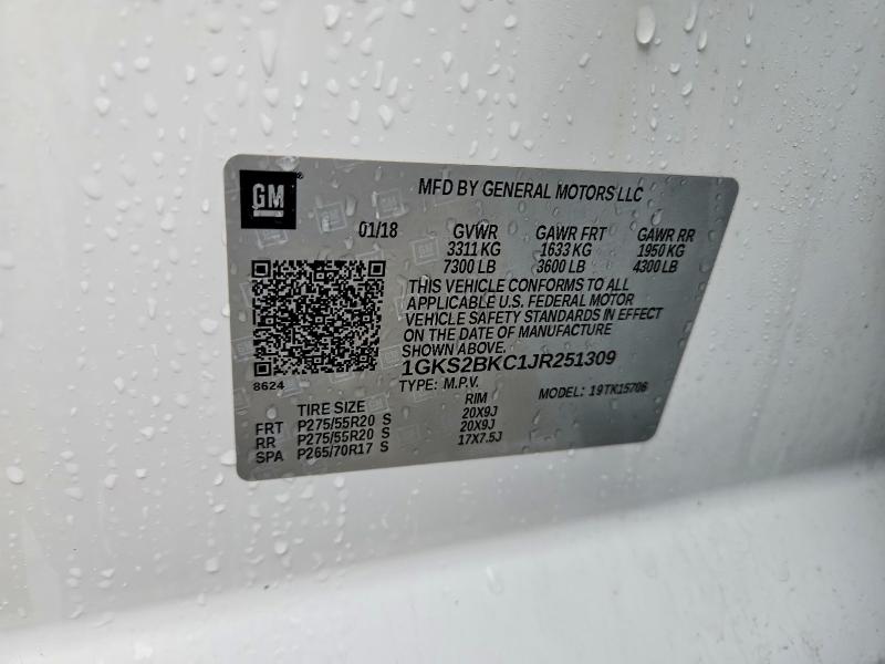 Aukcja sprzedaży 2018 Gmc Yukon, vin: 1GKS2BKC1JR251309, numer aukcji: 48576986