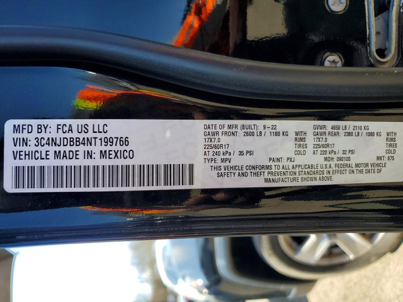 Продаж на аукціоні авто 2022 Jeep Compass, vin: 3C4NJDBB4NT199766, номер лоту: 50261156
