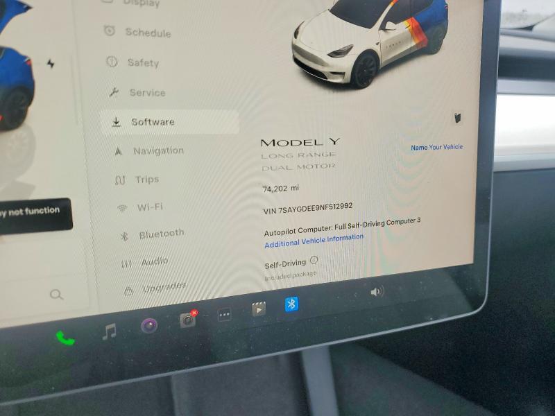Продаж на аукціоні авто 2022 Tesla Model Y, vin: 7SAYGDEE9NF512992, номер лоту: 51252846