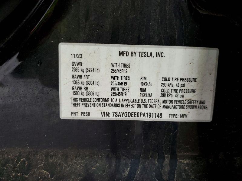 Продажа на аукционе авто 2023 Tesla Model Y, vin: 7SAYGDEE0PA191148, номер лота: 48834686