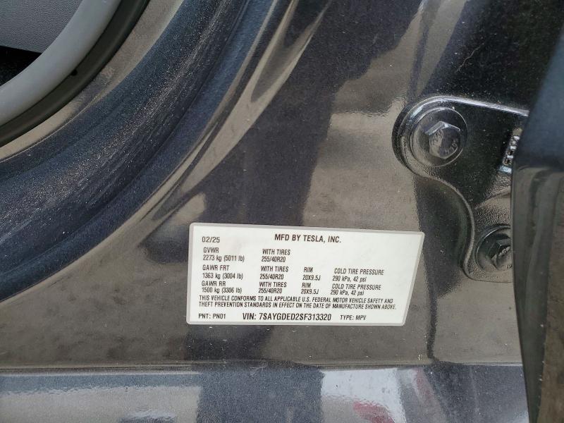 Продаж на аукціоні авто 2025 Tesla Model Y, vin: 7SAYGDED2SF313320, номер лоту: 51311196