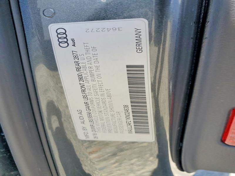 51019926 :رقم المزاد ، WAUL2AF21KN024638 vin ، 2019 Audi A6 مزاد بيع