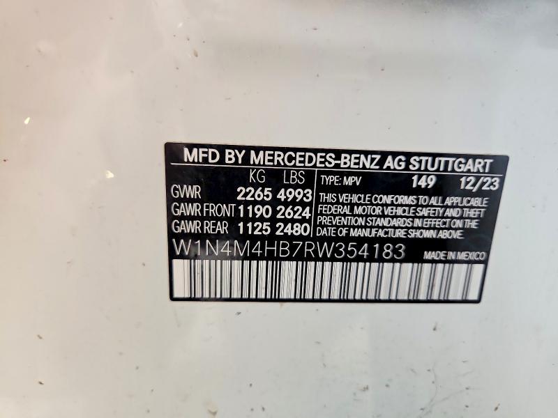 Продаж на аукціоні авто 2024 Mercedes-benz Glb, vin: W1N4M4HB7RW354183, номер лоту: 49536186