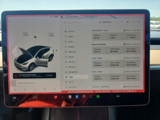 Aukcja sprzedaży 2021 Tesla Model Y, vin: 5YJYGDEE6MF260050, numer aukcji: 49957226