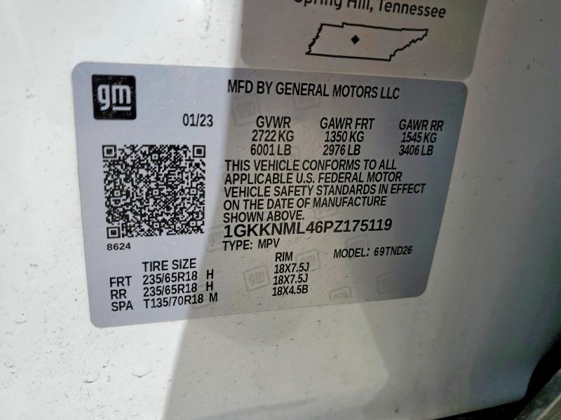 Продажа на аукционе авто 2023 Gmc Acadia, vin: 1GKKNML46PZ175119, номер лота: 49624766