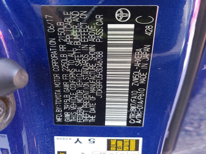Продажа на аукционе авто 2017 Toyota Prius, vin: JTDKBRFU5H3046788, номер лота: 49818116