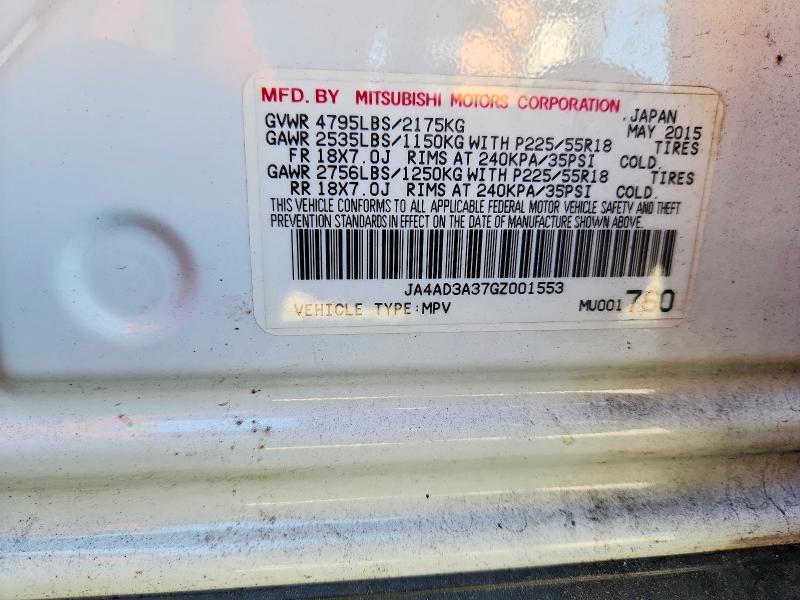 Aukcja sprzedaży 2016 Mitsubishi Outlander, vin: JA4AD3A37GZ001553, numer aukcji: 51566176