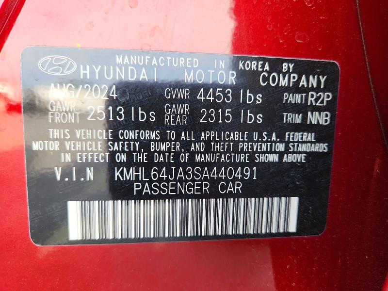 2025 Hyundai Sonata მანქანა იყიდება აუქციონზე, vin: KMHL64JA3SA440491, აუქციონის ნომერი: 50764866