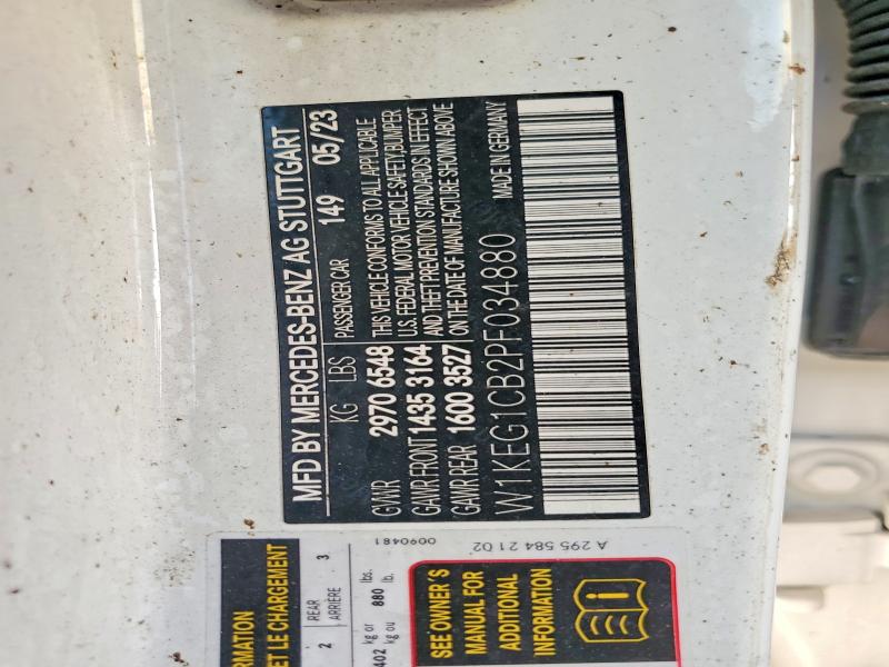 Aukcja sprzedaży 2023 Mercedes-benz Eqe Sedan, vin: W1KEG1CB2PF034880, numer aukcji: 51481436