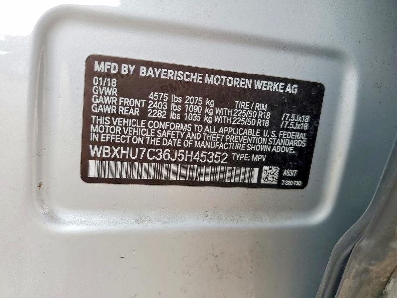 Продаж на аукціоні авто 2018 Bmw X1, vin: WBXHU7C36J5H45352, номер лоту: 50683216