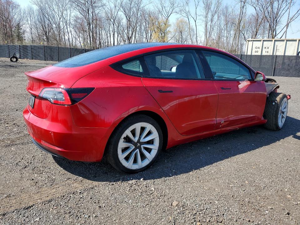2022 Tesla Model 3 მანქანა იყიდება აუქციონზე, vin: 5YJ3E1EA3NF372575, აუქციონის ნომერი: 49619236