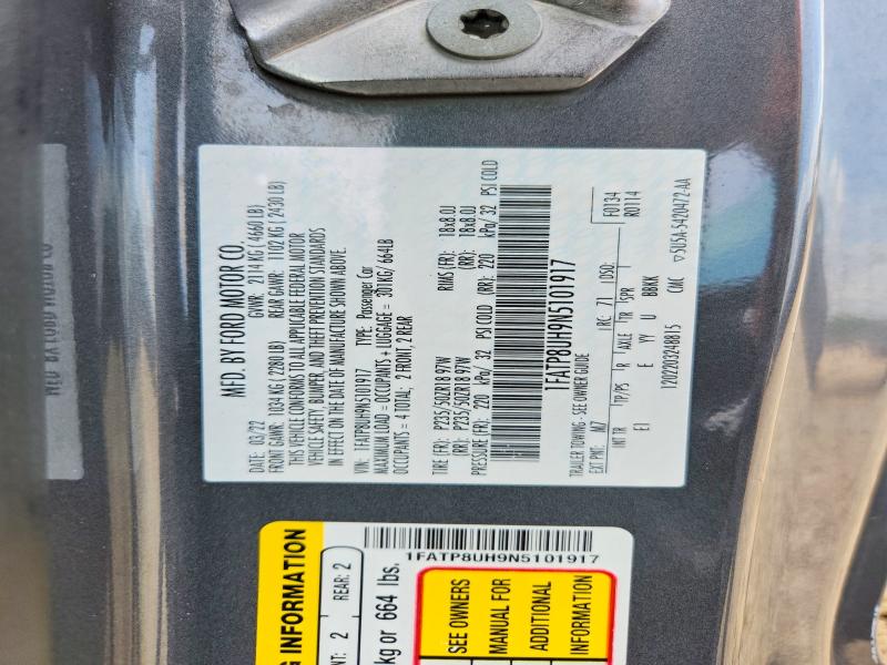 Продаж на аукціоні авто 2022 Ford Mustang, vin: 1FATP8UH9N5101917, номер лоту: 51612626
