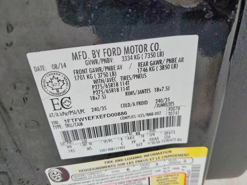 Aukcja sprzedaży 2014 Ford F150, vin: 1FTFW1EFXEFD00886, numer aukcji: 48388706