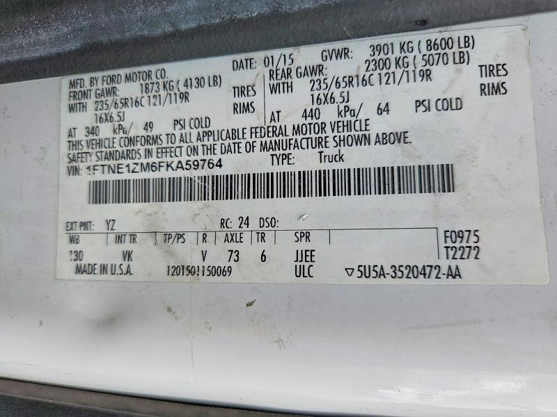 53992096 :رقم المزاد ، 1FTNE1ZM6FKA59764 vin ، 2015 Ford Transit مزاد بيع
