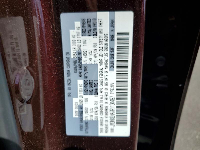Aukcja sprzedaży 2024 Mazda Cx-90, vin: JM3KKEHA7R1134497, numer aukcji: 51018206