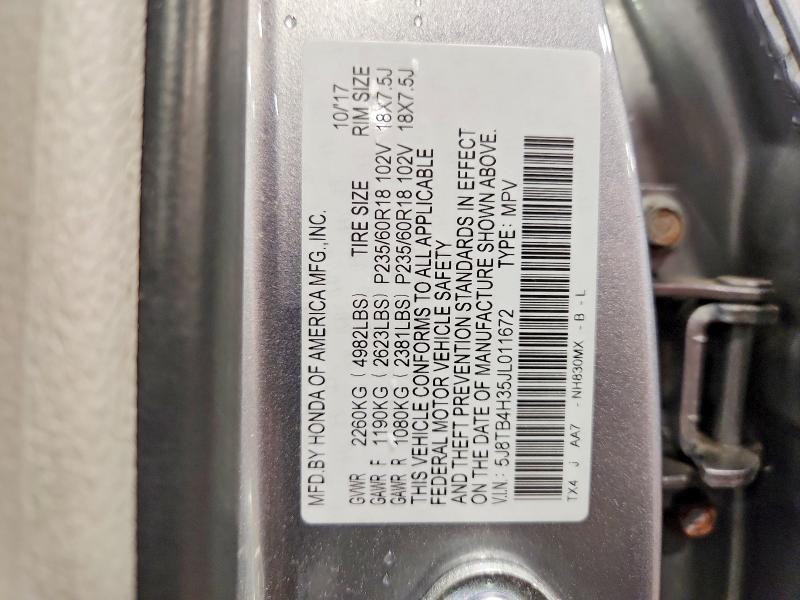 Aukcja sprzedaży 2018 Acura Rdx, vin: 5J8TB4H35JL011672, numer aukcji: 50895946