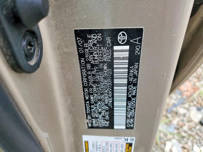 50823506 :رقم المزاد ، JTNBE46K973091123 vin ، 2007 Toyota Camry مزاد بيع