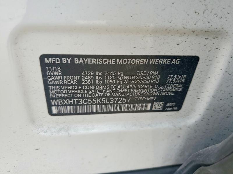 Aukcja sprzedaży 2019 Bmw X1, vin: WBXHT3C55K5L37257, numer aukcji: 51018856
