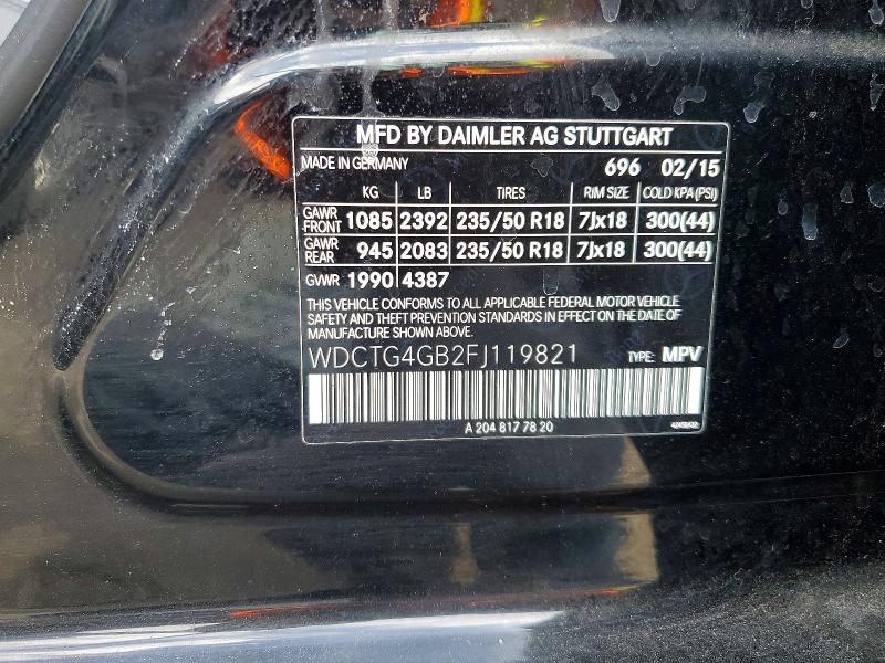Aukcja sprzedaży 2015 Mercedes-benz Gla, vin: WDCTG4GB2FJ119821, numer aukcji: 48913616