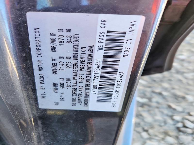 49283146 :رقم المزاد ، JM1BM1T72F1234641 vin ، 2015 Mazda 3 مزاد بيع