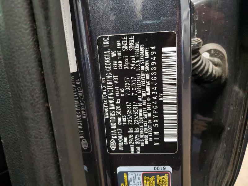 Продаж на аукціоні авто 2018 Kia Sorento, vin: 5XYPG4A34JG339494, номер лоту: 51627986