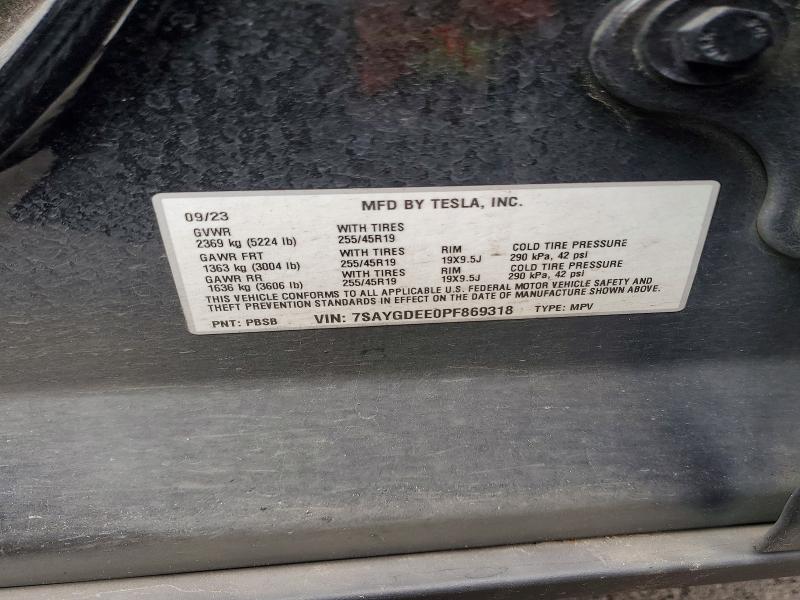 Продажа на аукционе авто 2023 Tesla Model Y, vin: 7SAYGDEE0PF869318, номер лота: 50176656