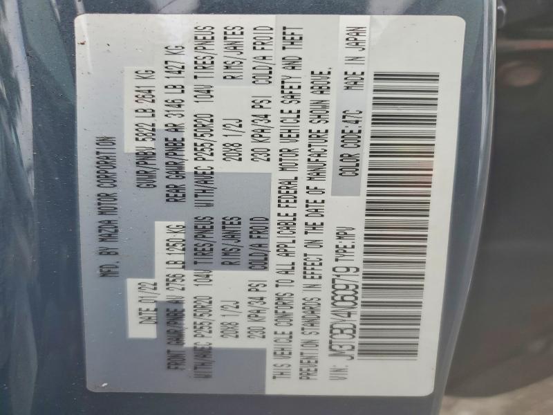 49085576 :رقم المزاد ، JM3TCBDY4N0609719 vin ، 2022 Mazda Cx-9 مزاد بيع