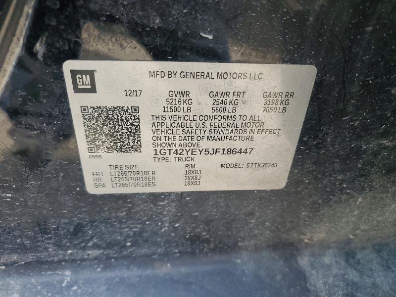 Продаж на аукціоні авто 2018 Gmc Sierra, vin: 1GT42YEY5JF186447, номер лоту: 50286326