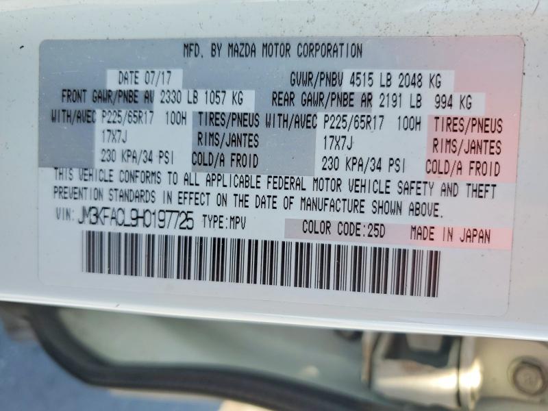 Продаж на аукціоні авто 2017 Mazda Cx-5, vin: JM3KFACL9H0197725, номер лоту: 49921536